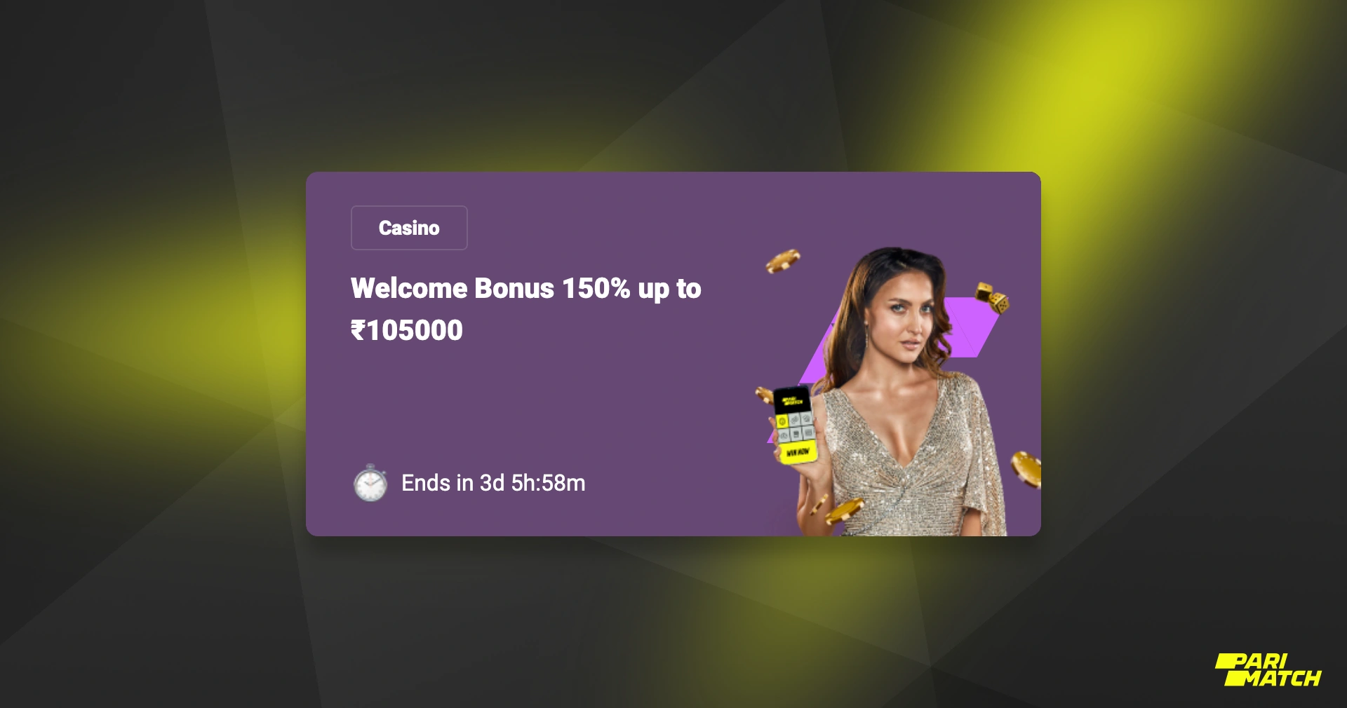 Parimatch welcome bonus for those who play at the Casino