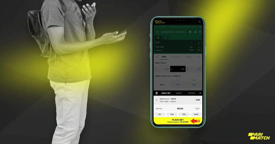 In order to place a bet in the Parimatch app it is necessary to perform a few simple steps