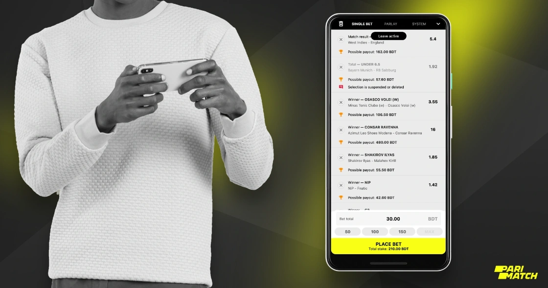 Learn what types of bets are available to players in the Parimatch app