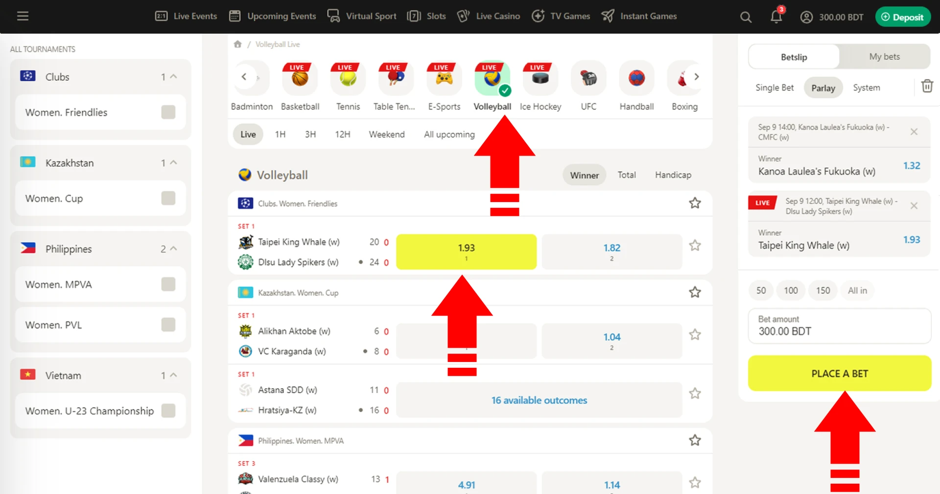 To start live or pre-match betting with an edge on Parimatch, new users from Bangladesh need to sign up and top up balance