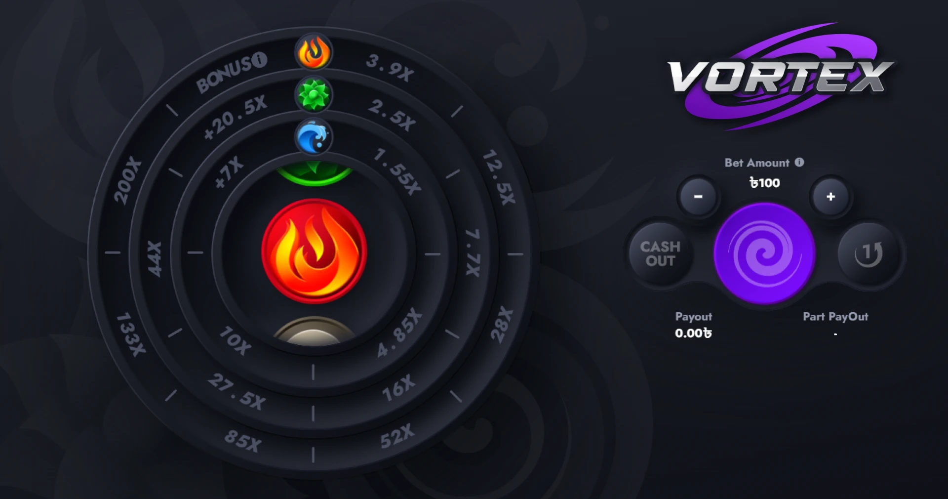 Parimatch Vortex in demo mode